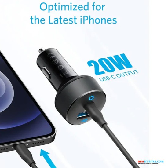 ANKER POWERDRIVE PD+2 35W (20W PD+15W) USB C CAR CHARGER 